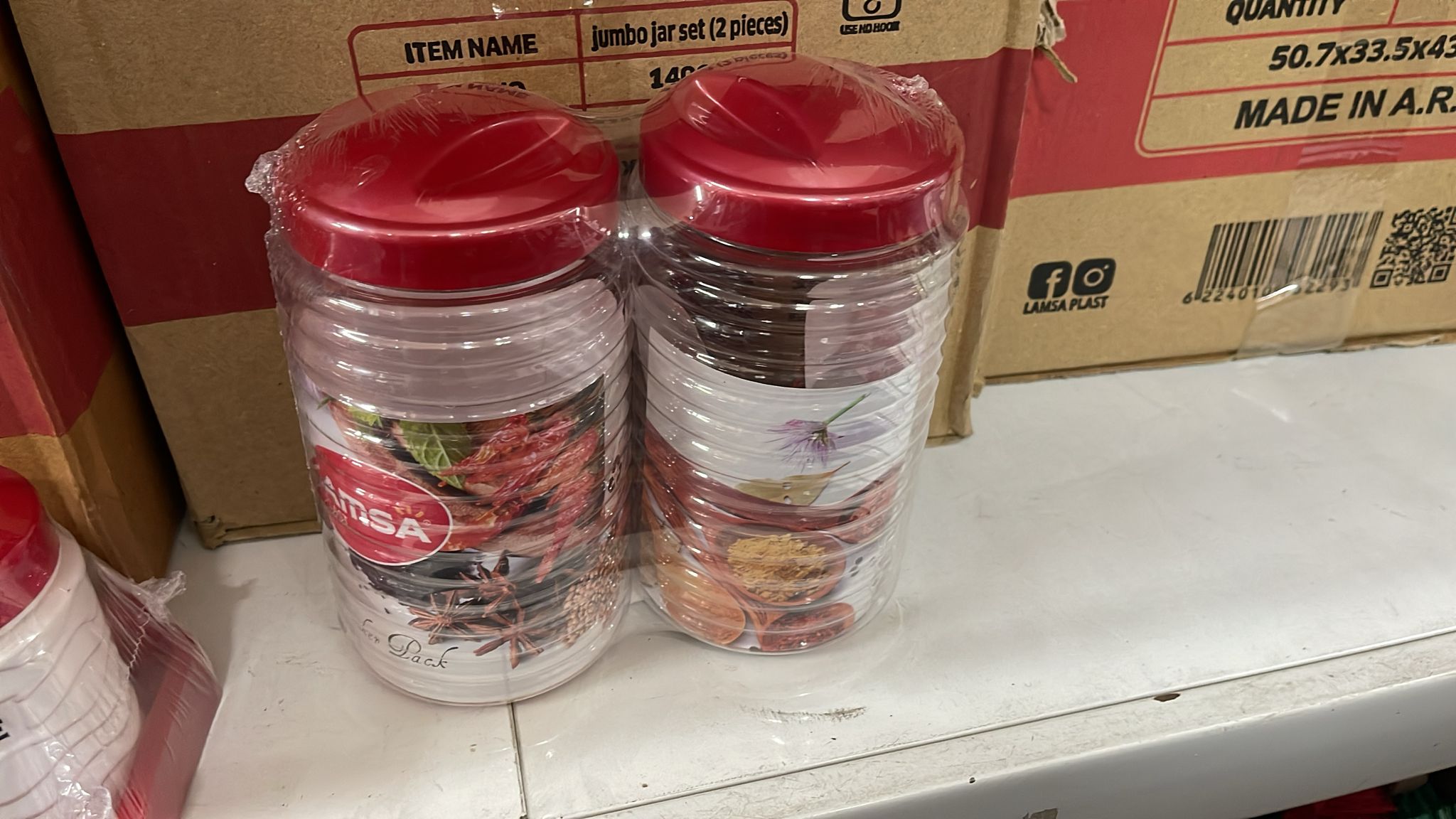 Plastic Spice Jars Set