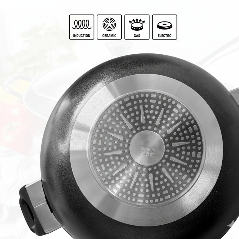 TRADITIONAL WOK WITH DOUBLE HANDLE