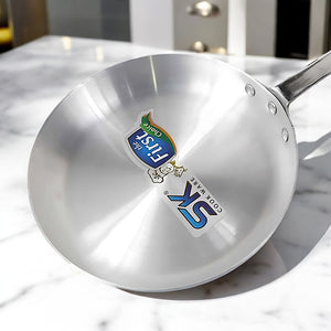 Silver Fry Pan Metal Finish Aluminum