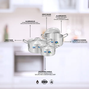 6 Pieces Aluminum Glory Stock Pot Set - alt image