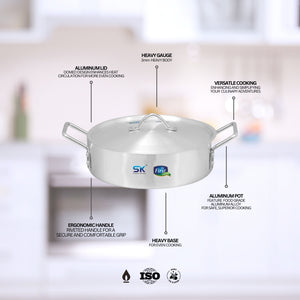 8 Pieces Aluminium Fish Pot / Flat Wok Set - alt image