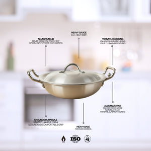 TRADITIONAL WOK WITH DOUBLE HANDLE - alt image