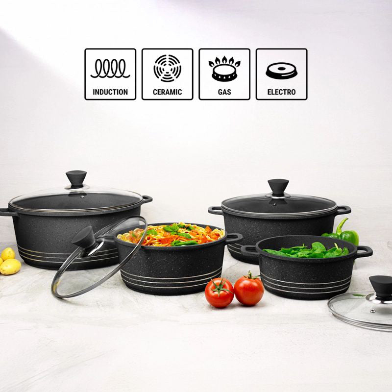 GRACE KITCHEN- 4Pc Die Cast Aluminium Pots