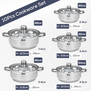 5 Pieces Stock Pot Casserole  SET