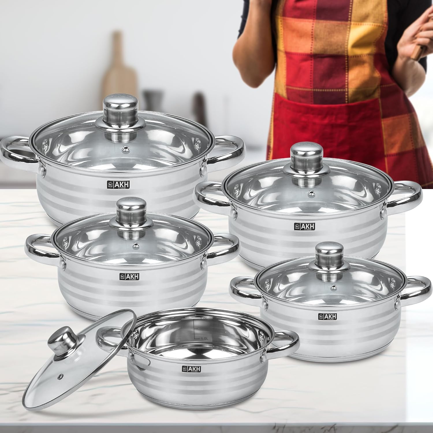 5 Pieces Stock Pot Casserole  SET
