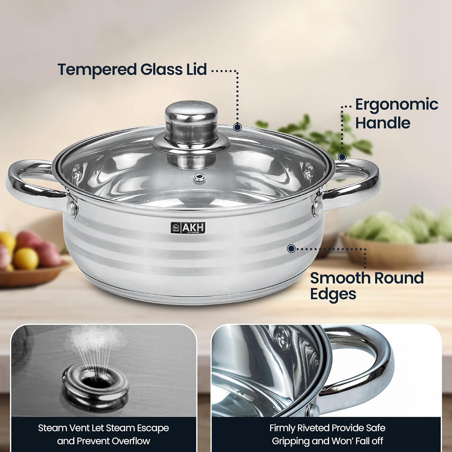 5 Pieces Stock Pot Casserole  SET