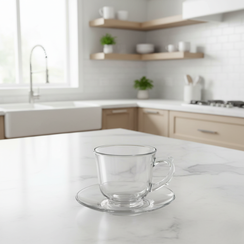 6PCS TEA/COFFE SET WITH SAUCER 240 ML