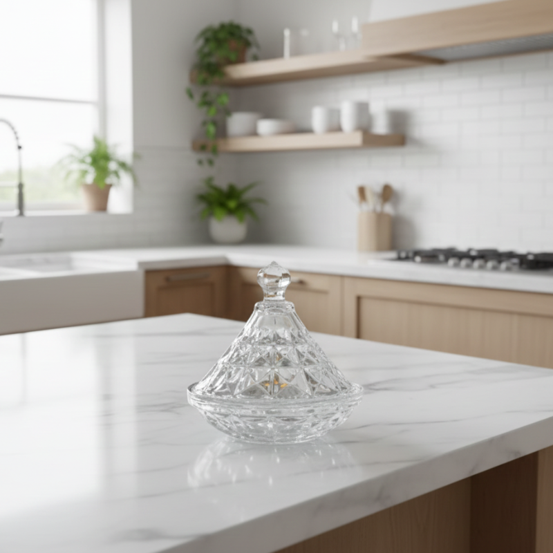 CRYSTAL CANDY / SUGAR BOWL BOWL WITH LID