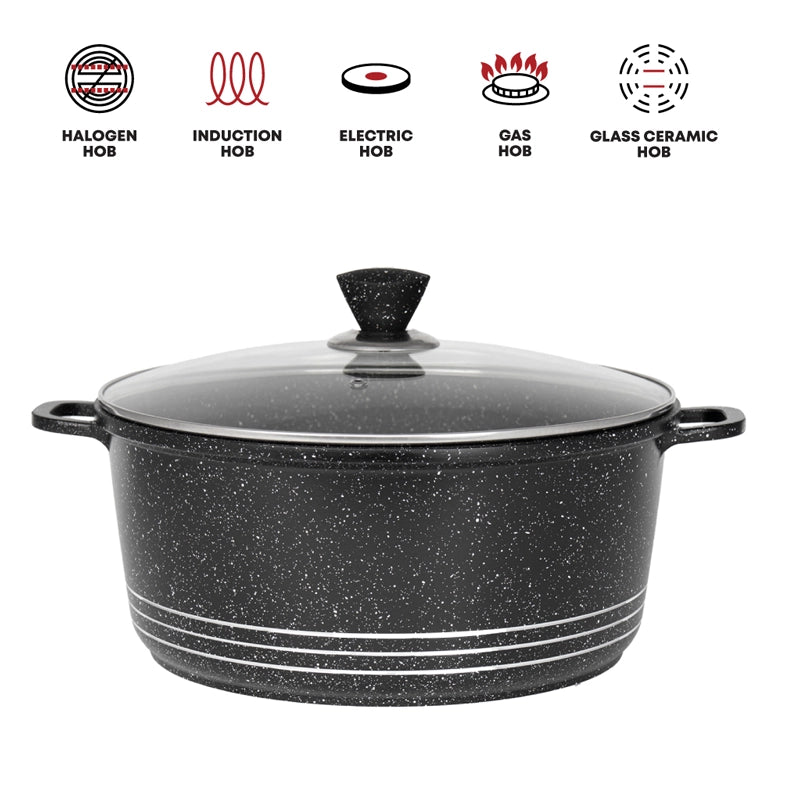 Grace Die-Cast Alumunium Stockpot Set 4pcs (Black)