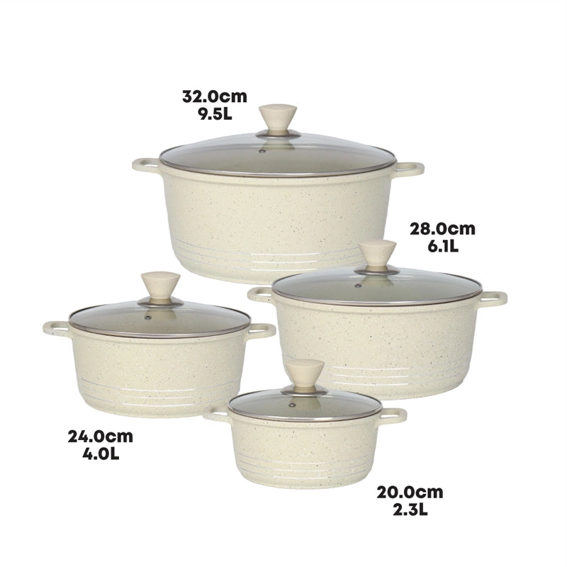 Grace Die-Cast Alumunium Stockpot Set Biege (4 pcs)