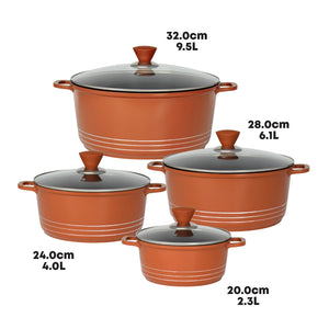 Grace Die-Cast Alumunium Non-Stick Stockpot Set 4pcs (Copper) - alt image