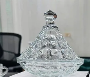 CRYSTAL CANDY / SUGAR BOWL BOWL WITH LID